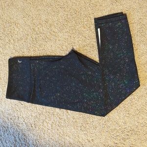 Zyia Leggings Light & Tight Black & Iridescent Pink&Blue Sz 8-10